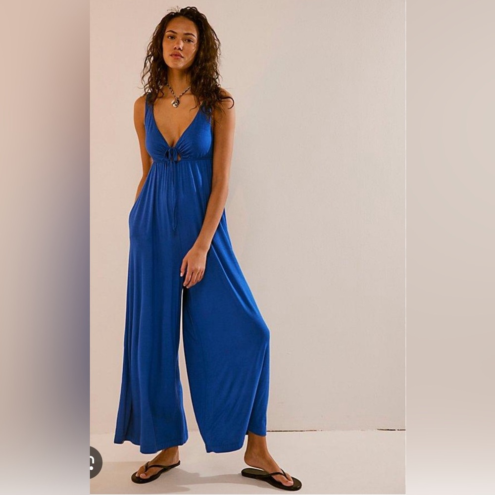 NWT Free People Kirsten one piece in royal blue